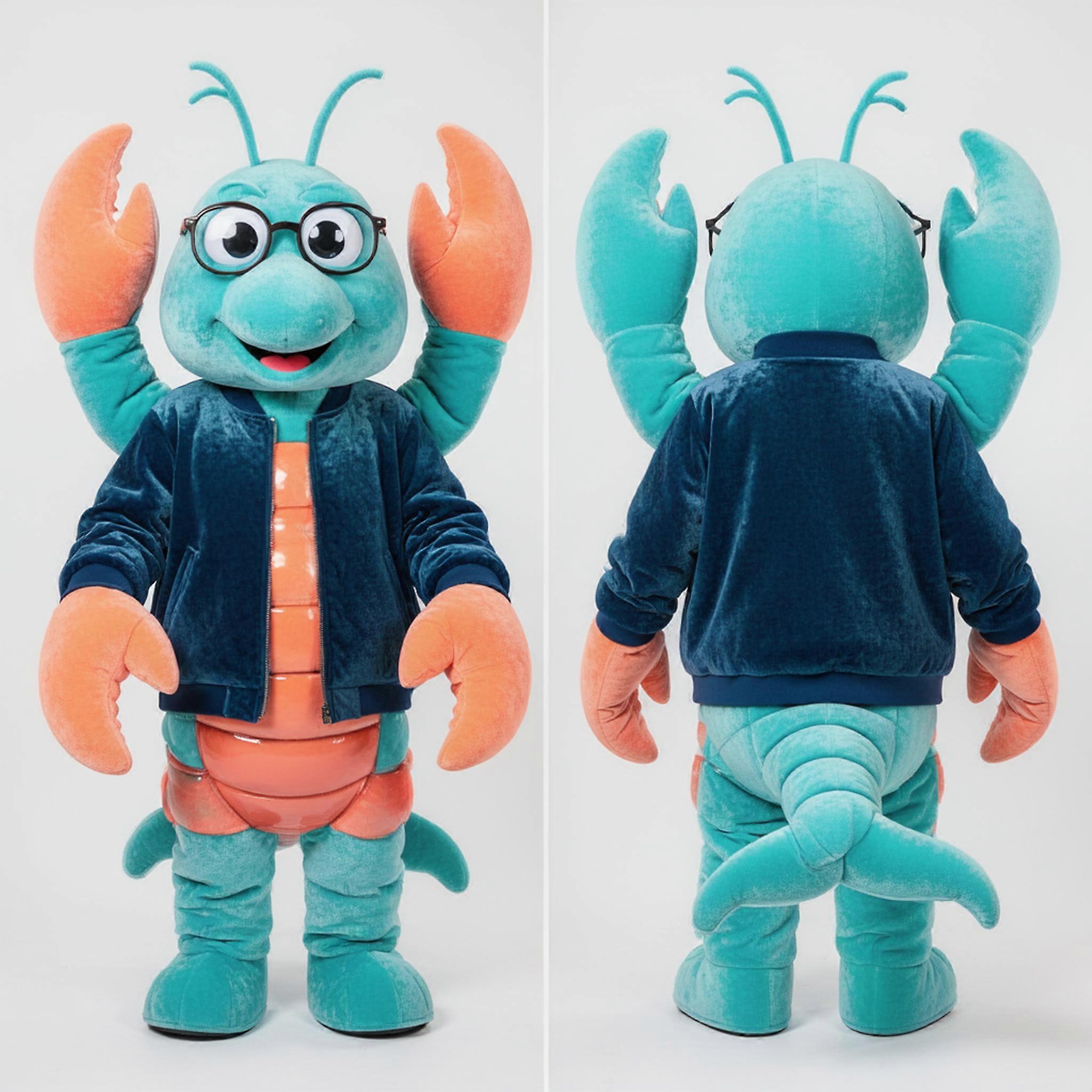 MASTICOT Cyan Broad Clawed Lobster Mascot