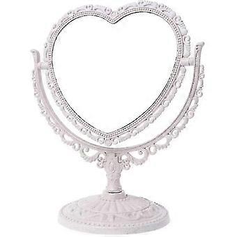 1 Pack Heart Shape Double Sided Rotating Cosmetic Mirror