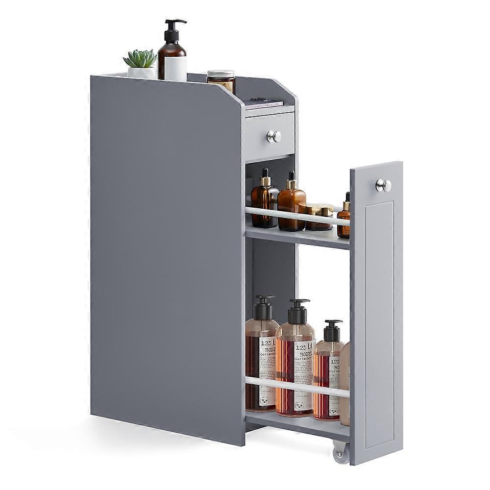 Slim Bathroom Storage Cabinet for Small Spaces 15.7"D x