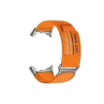 Band for Google Pixel Watch 3 45mm Nylon Strap Breathable Comfort with Secure Metal Buckle Silver Orange