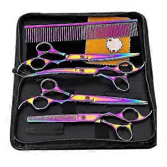 Professional Salon Barber Scissors Set 4pcs, Hair Cutting Shears (Purple)