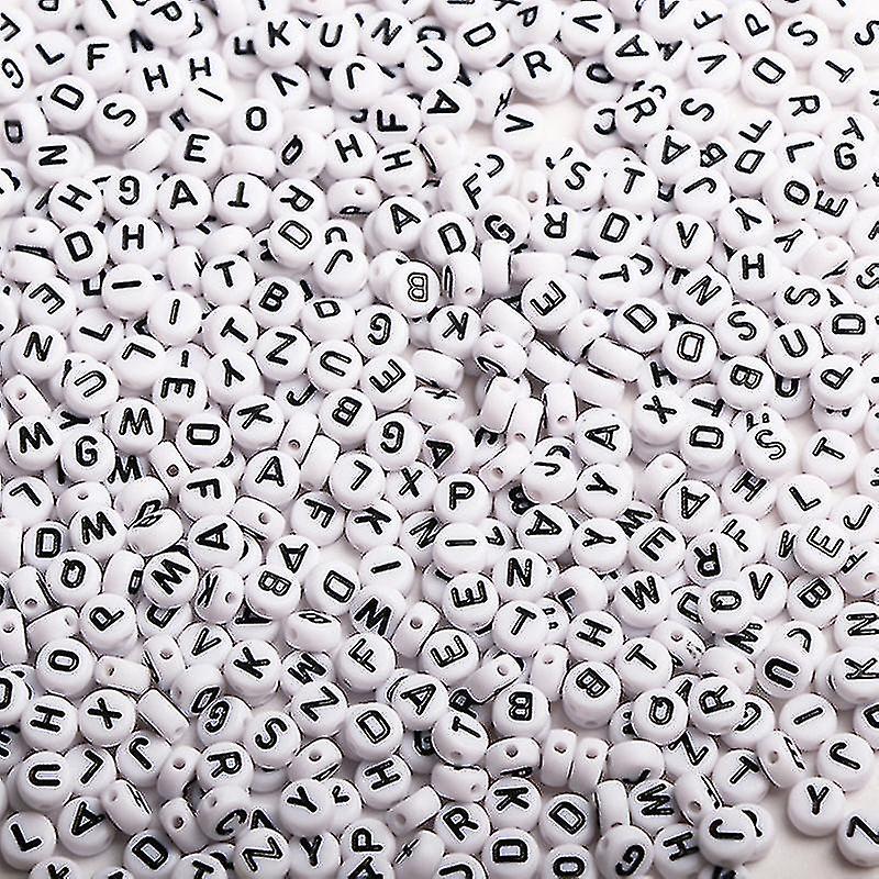 Alphabet Bead 500 Lettre colorée Perle arc-en-ciel Perle de filetage pour la fabrication de bijoux
