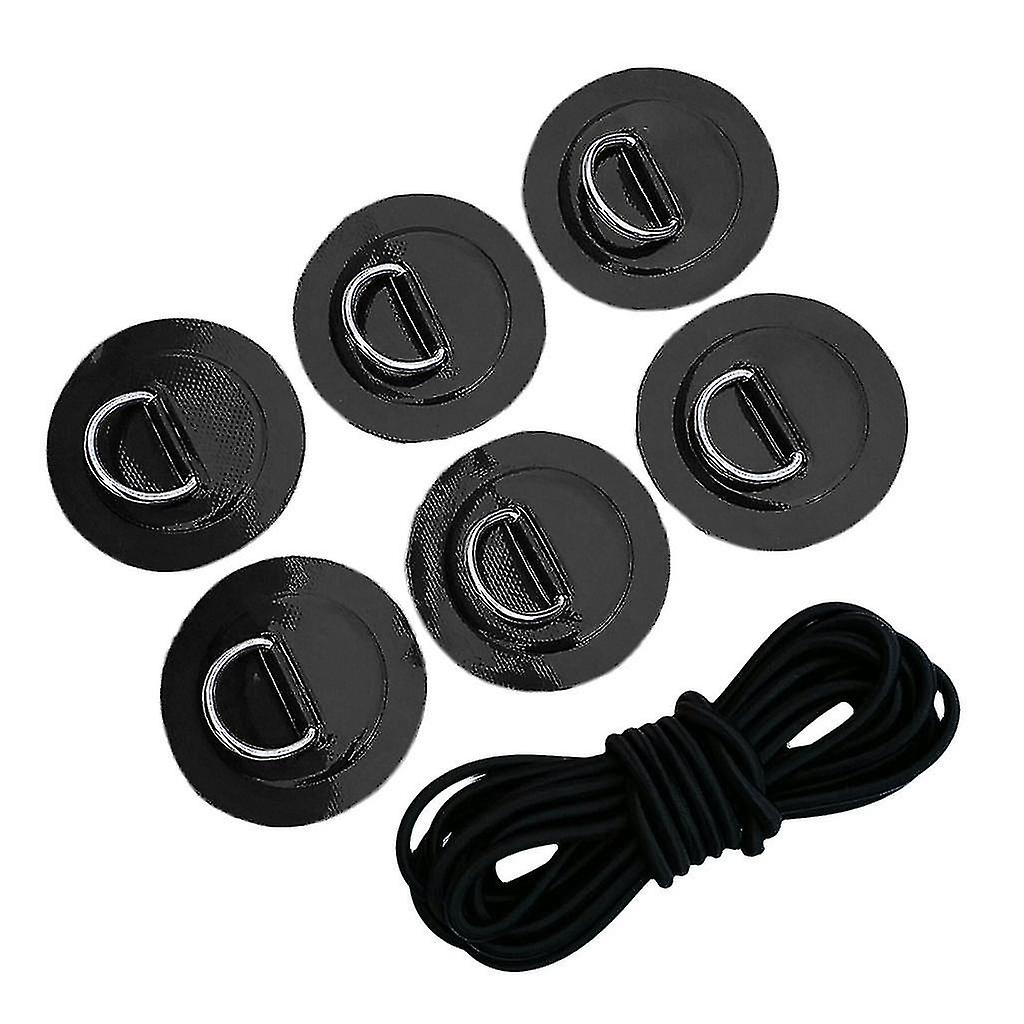 6pcs D-ring Pad Patch & Elastic Bungee Rope For Kayak Canoe Inflatable Surfboard Marine Boat Surfboard Paddleboard