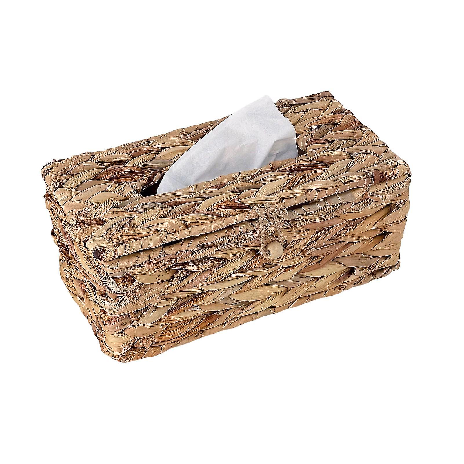 Rectangular Napkin Box Exotic Water Hyacinth Woven Box