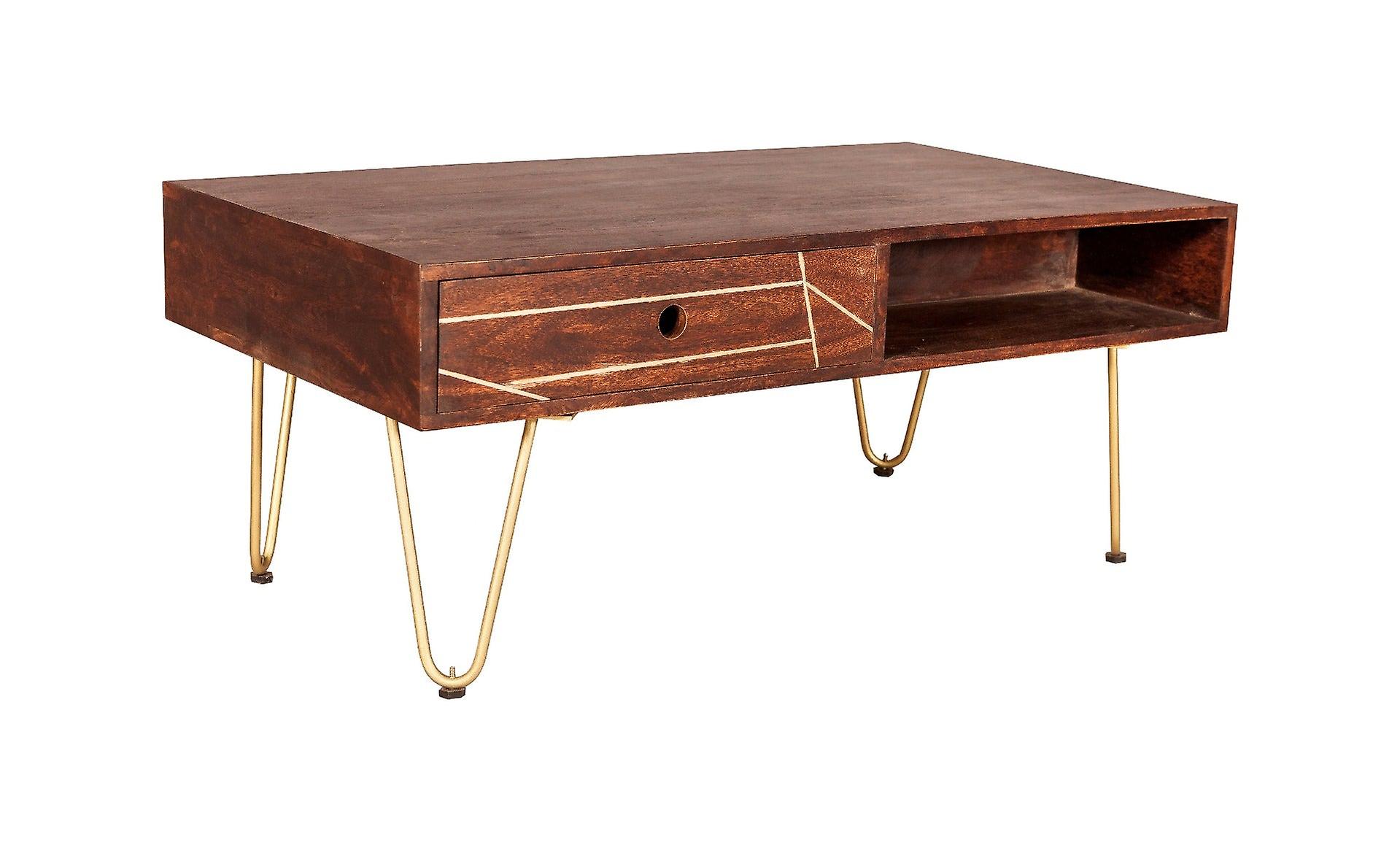 Brighton Dark Mango Wood Rectangular Coffee Table