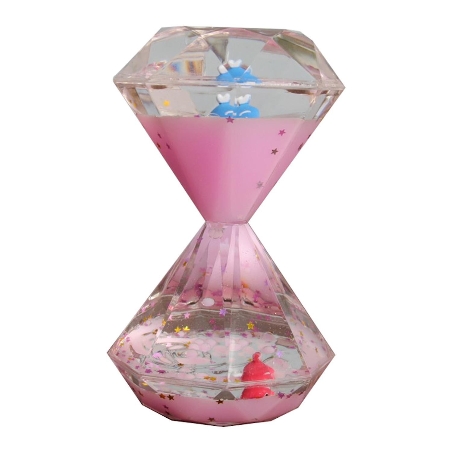 Creative Hourglass Ornament Freestanding Acrylic Floating Oil Drop Hourglass Statue for Desktop