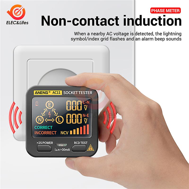 Ac11 Digital Smart Socket Tester Voltage Test Socket Detector Us/uk/eu/au Plug Ground Zero Line Phase Check Rcd Ncv Test