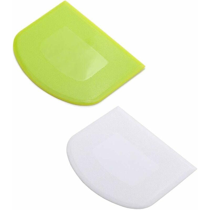 2 Pieces Dough Scraper Bowl Scraper Food Safe Plastic Dough Cutter Flexible Plastic Scraper Bench Scraper Multipurpose Food Scrapers For Dough