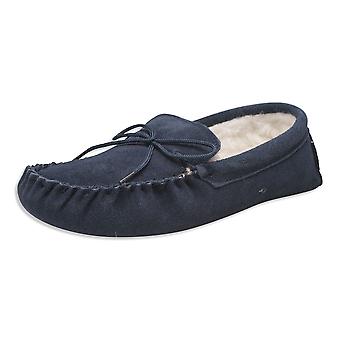 Nordvek Mens Genuine Suede Wool Lined Moccasin Slippers Suede Sole 423-100