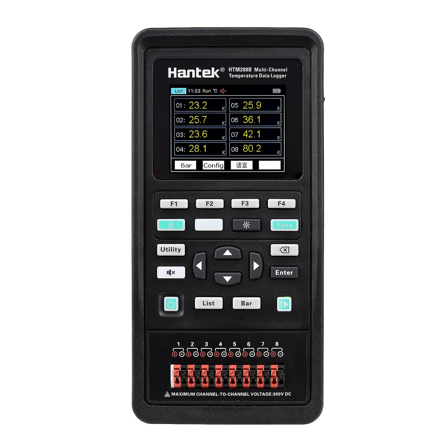 Hantek HTM208B 8 canais Temperature Data Logger recarregável Handheld Temperature-recording Instrum
