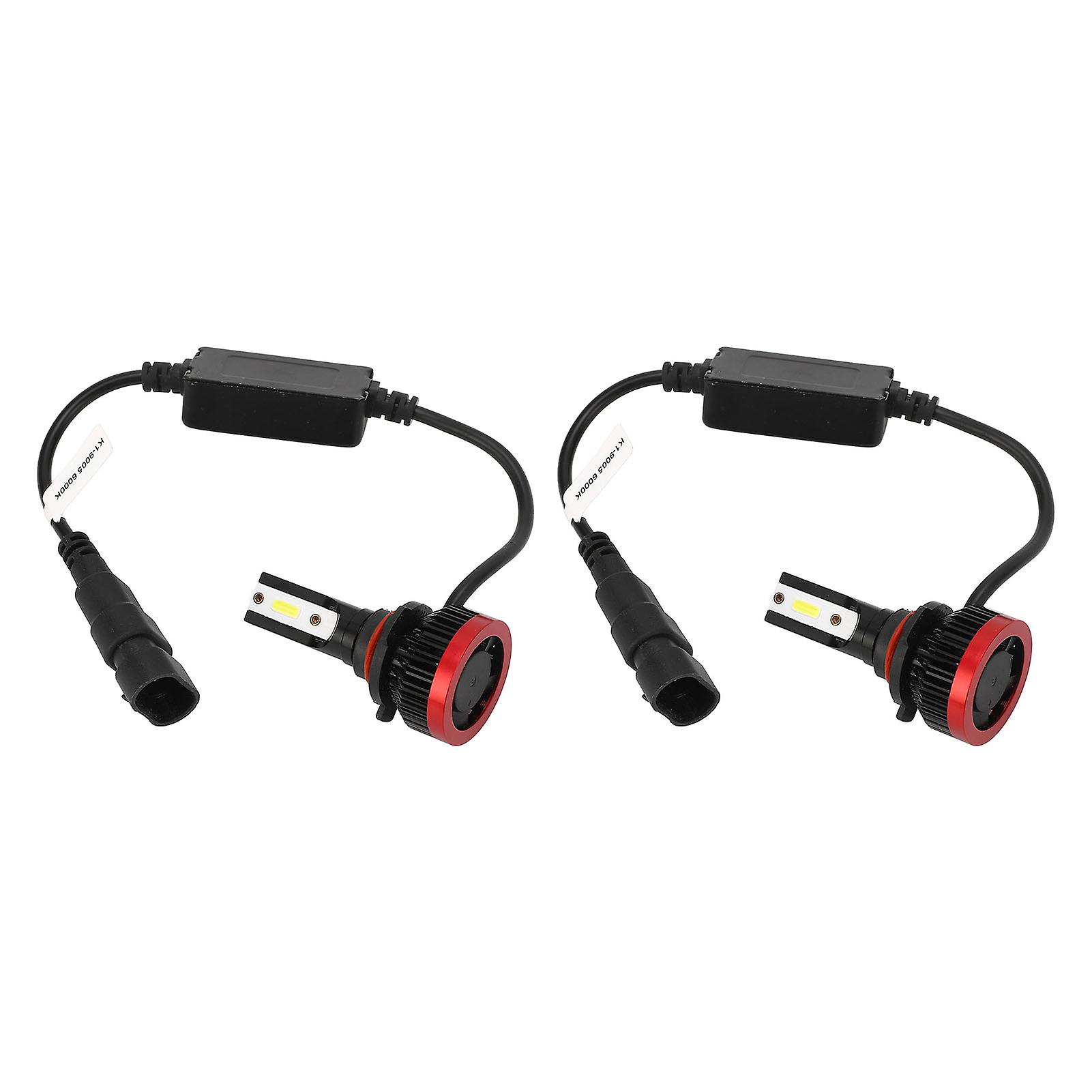 2PCS Car LED Headlight DC12V IP68 Protection 6500LM 6000K Front Lamp ...