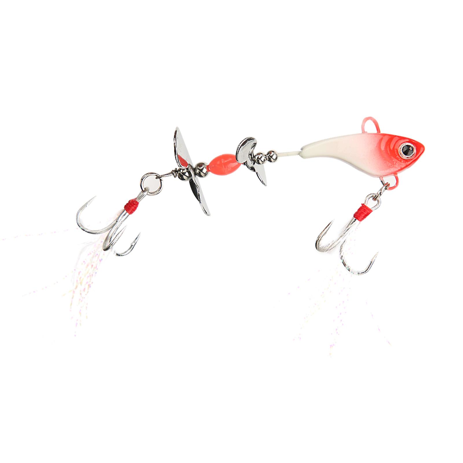 Sequin Luminous Simulation Artificial Fishing Tackle with Feather Rotation VIB Fish Shape