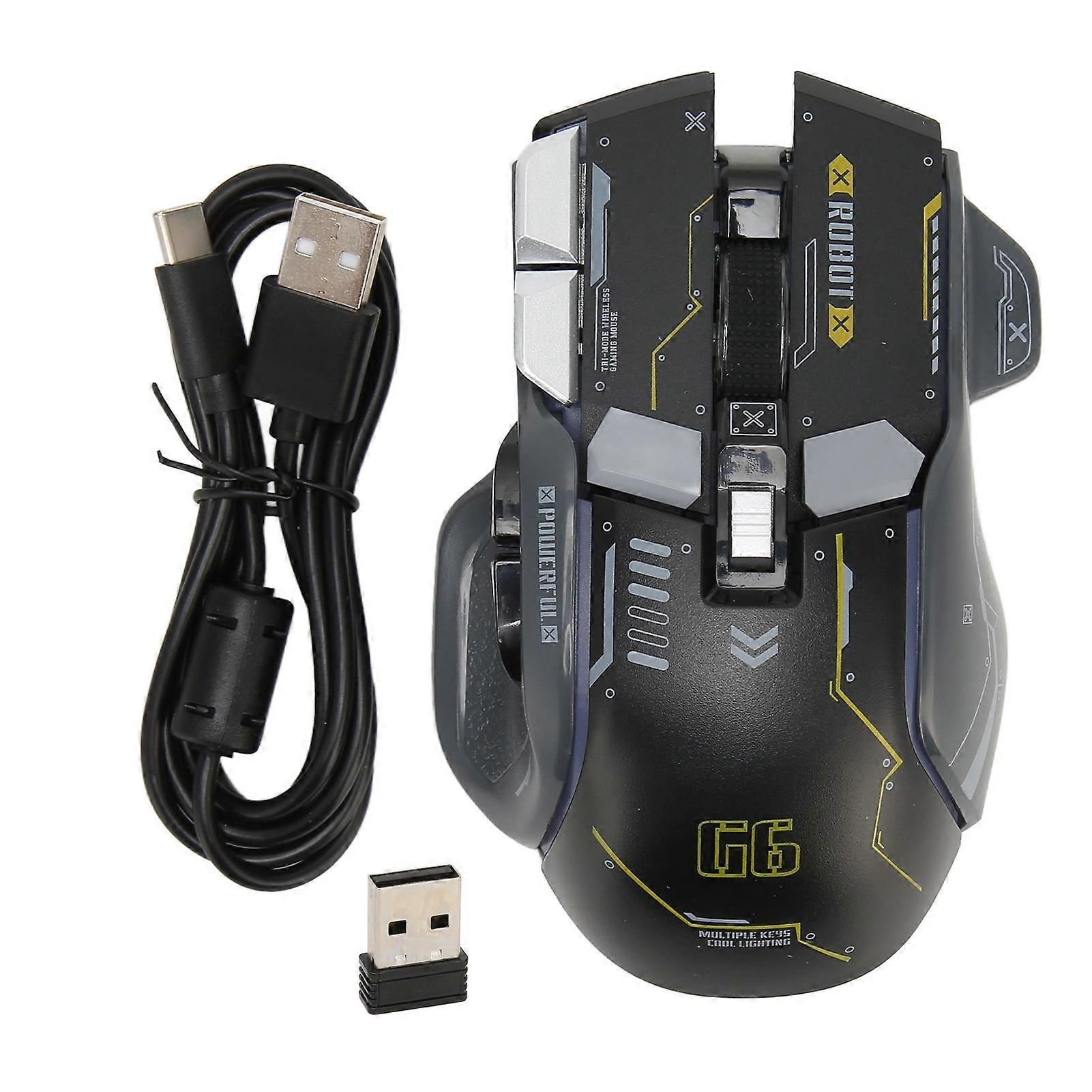 Gaming Mouse 2.4G Wired Bluetooth 3 Mode 5 DPI Adjustable RGB Light for Windows Android iOS