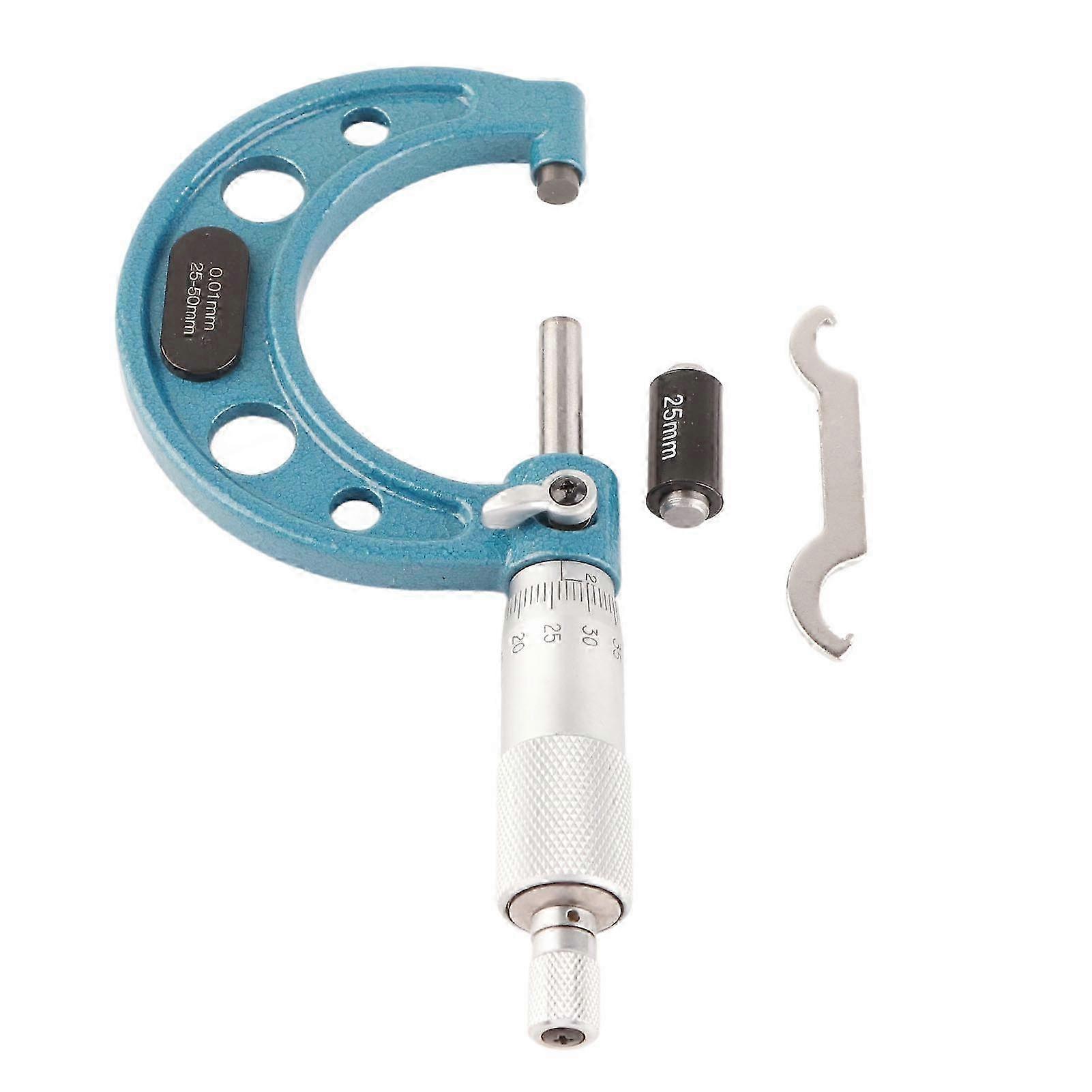 Outside Micrometer Stainless Steel High Accuracy Thickness Measuring Tool with Wrench 0.01mm25-50mm