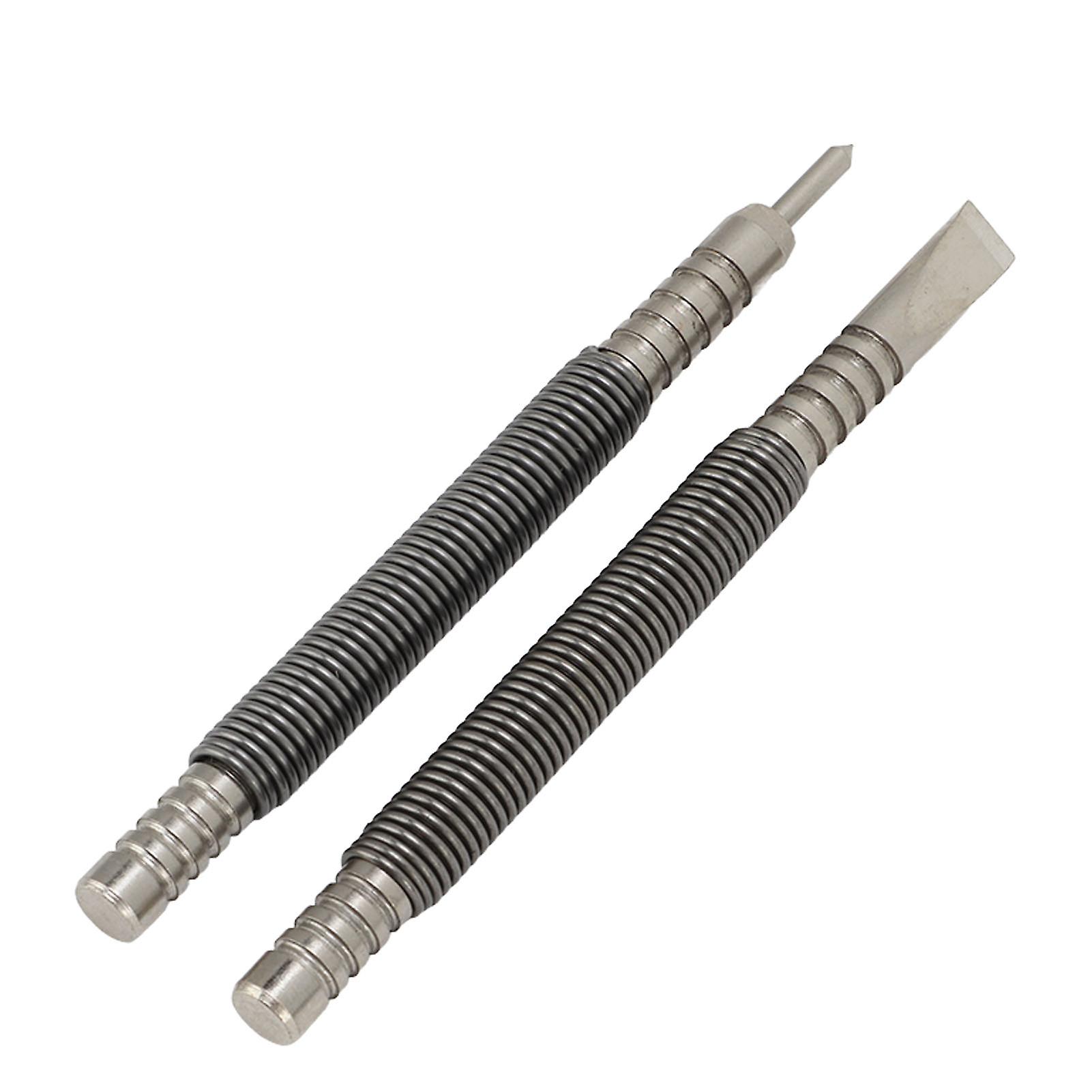 2 Pcs High Carbon Steel Double Ended Spring Loaded Nail Punch Tool No Hammer