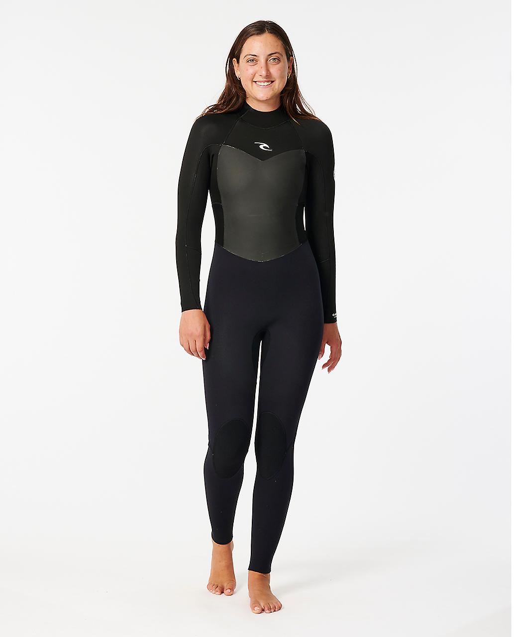 Rip Curl Kvinder Omega 3/2 Back Zip Fuld længde Surfing Wetsuit - Sort