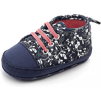 Veeki Baby Boys Girls Sneakers Soft Infant Crib Shoes Anti-Slip Lightweight Toddler First Walkers--- Dark Blue11cm