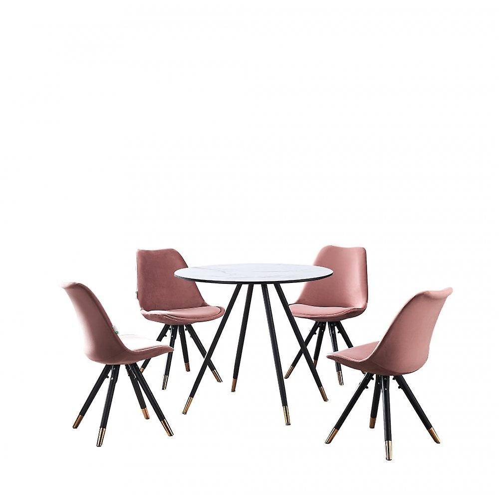 Sofiya Dorchester Lux Dining Set - A White Table & 4 Chairs