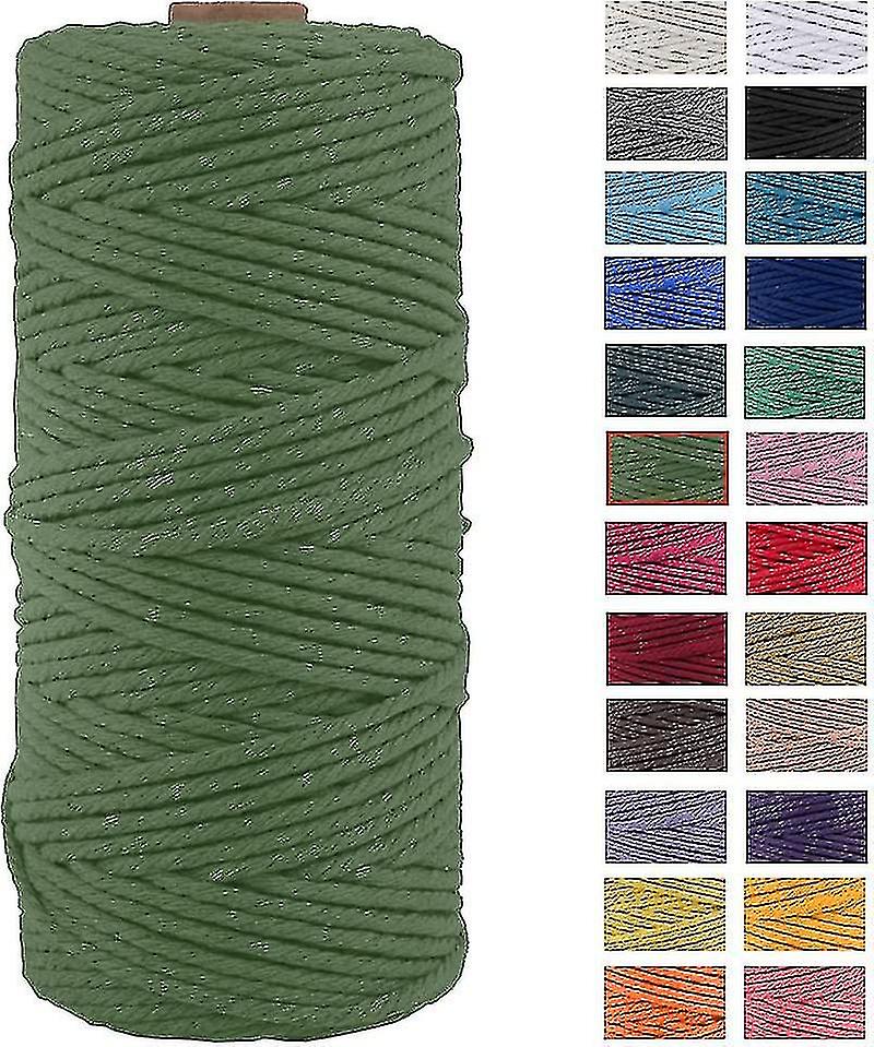 Cordon en coton naturel épais pour macramé, pour suspensions murales et plantes, 3 mm x 100 m