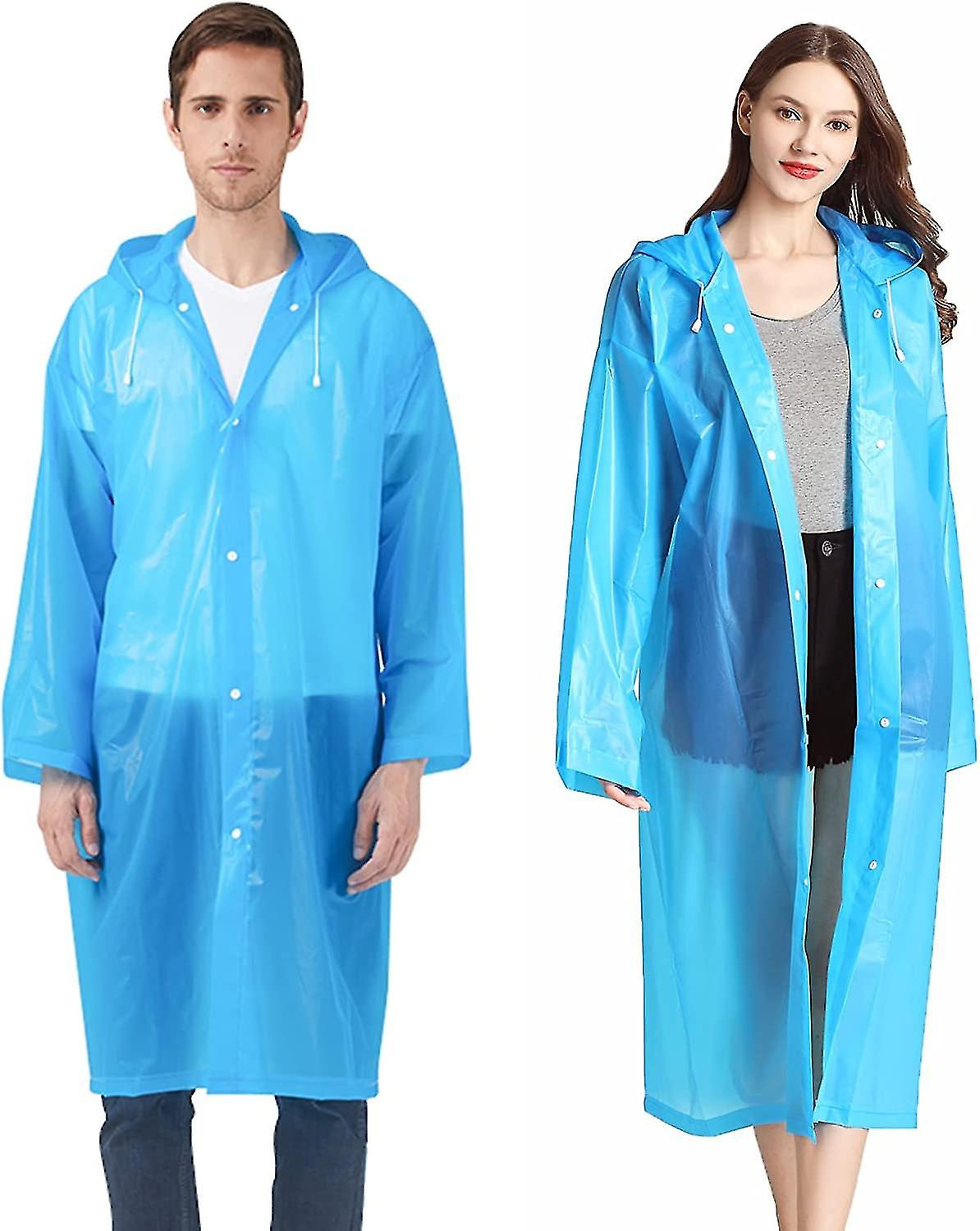 Regenponchos für Erwachsene. Wiederverwendbare Regenmäntel für Frauen Männer. 2er Pack Notfallregen
