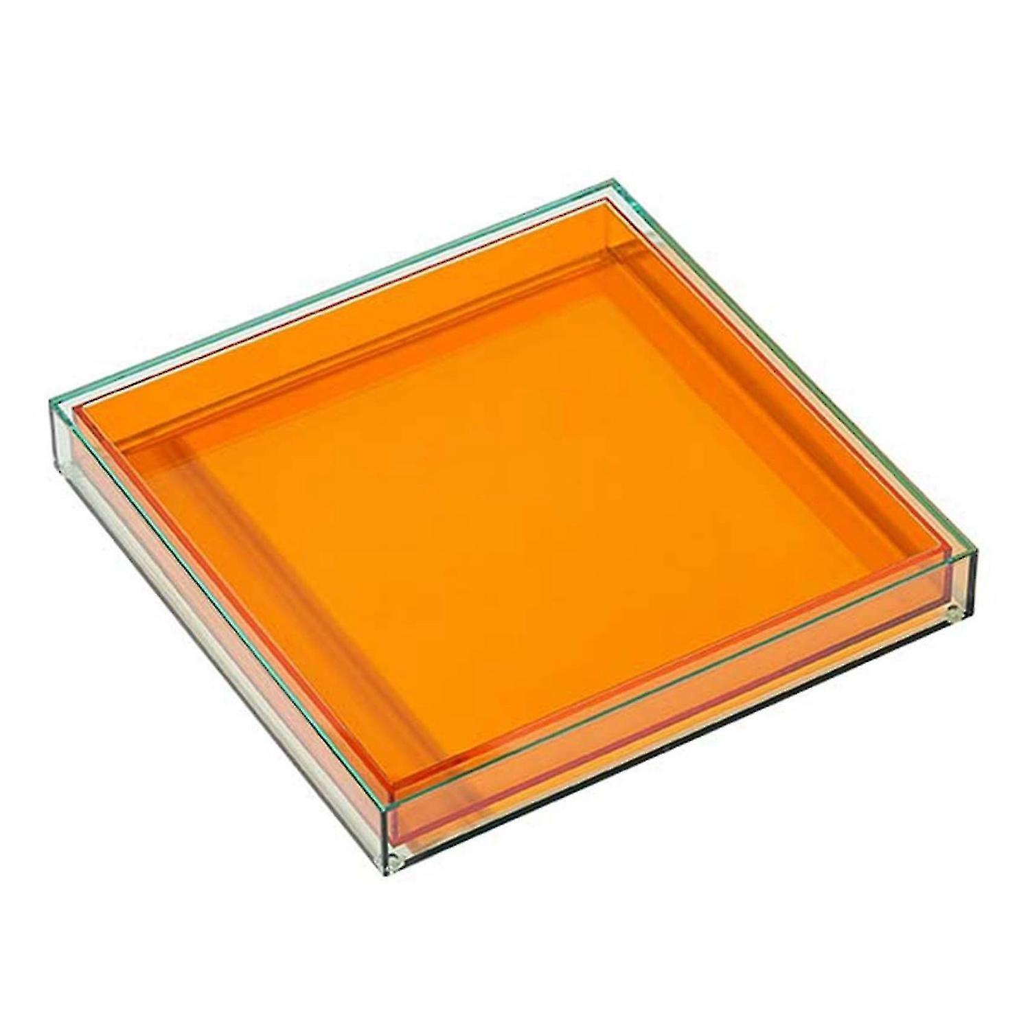 Nordic Decor ακρυλικό δίσκο σερβιρίσματος Clear Square Vase Tray Jewelry Water Cup Key Storage Διακόσμηση -