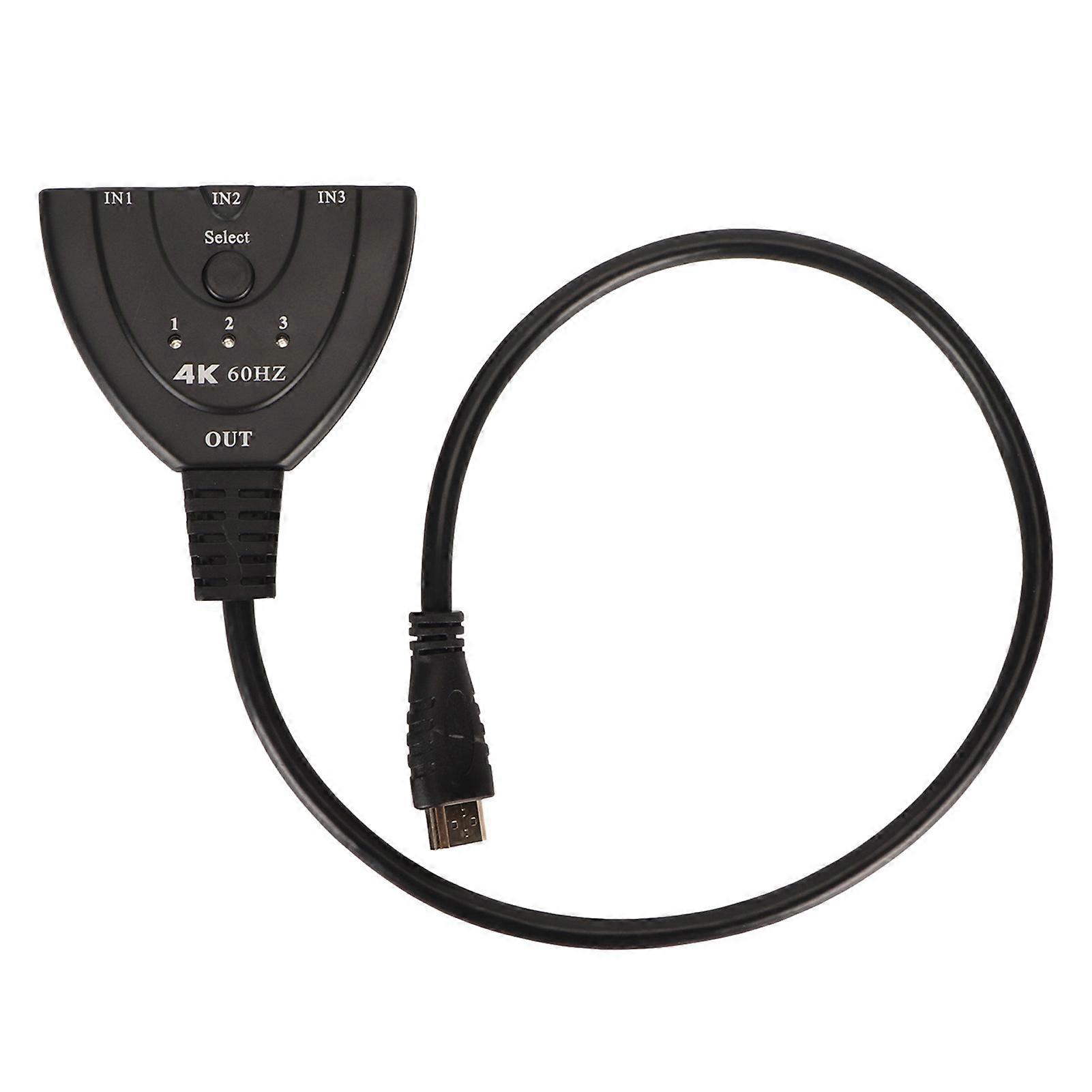 4K HD Multimedia Interface Splitter Plug and Play 4K At 60Hz 3 in 1 Out HD Multimedia Interface Switch