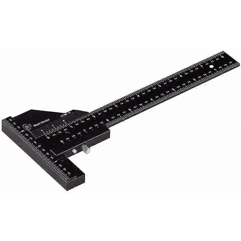 Joinery Ruler, Multifunctional Woodworking Scribing Ruler, Aluminium T-Shaped Ruler, Scribing Device, 0-280mm Measuring Tool, Precise measurement to 0