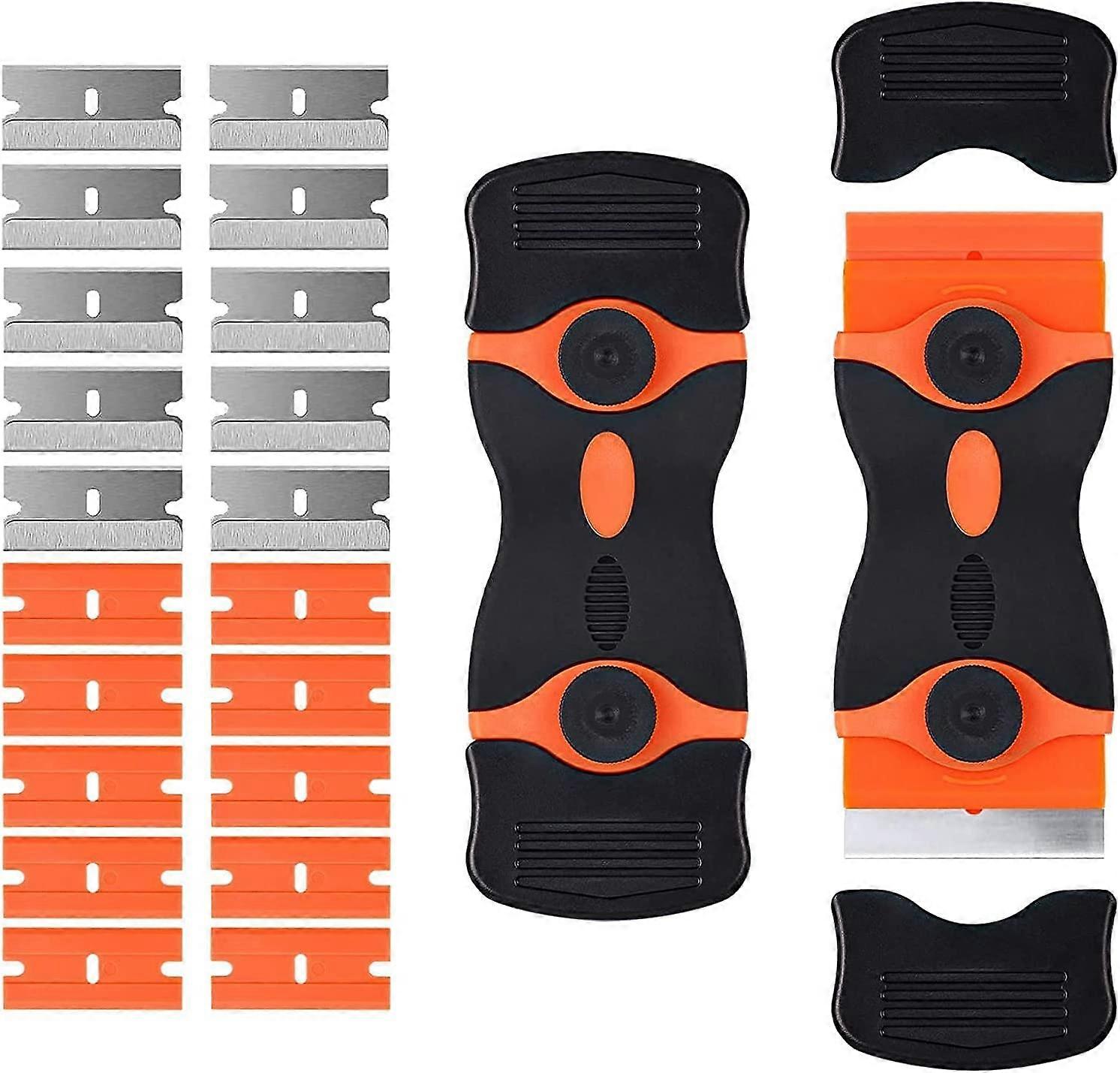 2pcs Glass Cooktop Scraper, Including 20 Spare Scraper Blades,4.25in