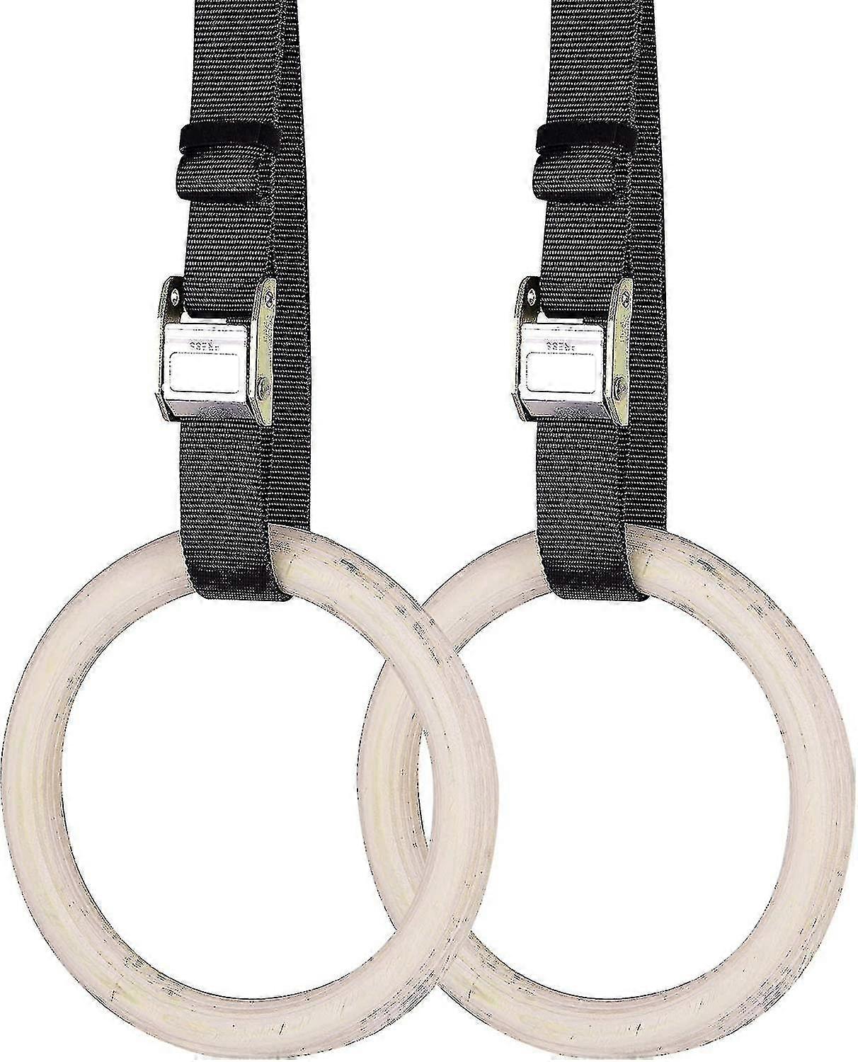 טבעות התעמלות מעץ כולל רצועות מתלה - סט באורך 2-6 מטר - התעמלות מתכווננת