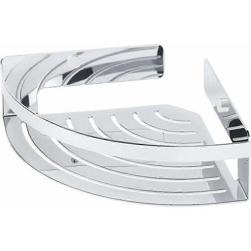 Wide, Angular Shower Caddy in Brushed Stainless Steel (Silver)