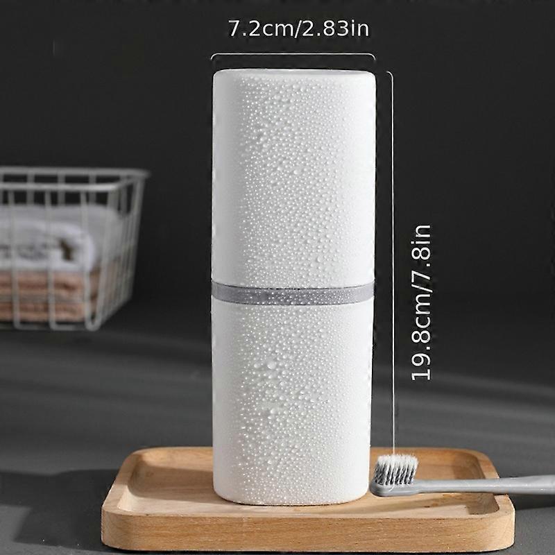 Portable Travel Toothbrush Holder Case - Multifunctional Storage Box with Mouthwash Compartment, Compact Design, and Easy-to-Clean Material for Oral C