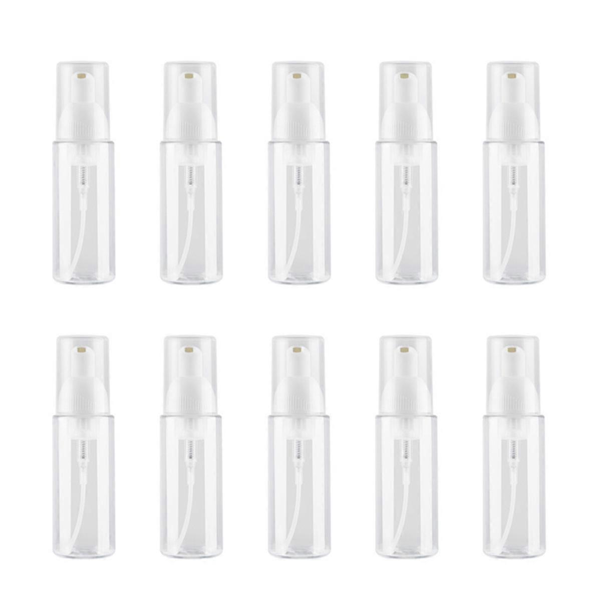 10 Pcs Plastic Dispenser Bottles 50ml Pump Dispenser Reusable Empty Bottles Refillable Traveler Containers