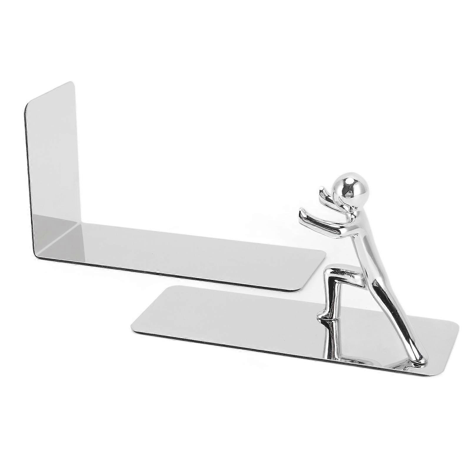 Metal Bookends Kung Fu Man Design Durable Rustproof Metal High Stability Book Ends for Home Office Library