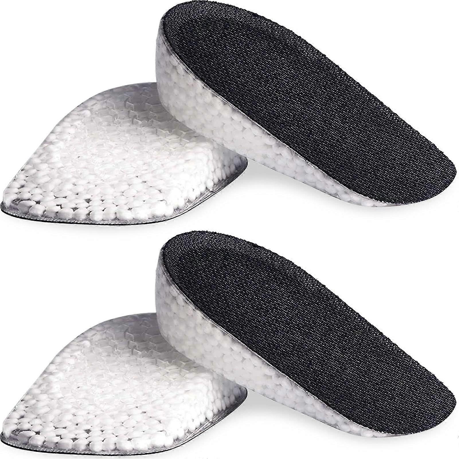 2 pairs of gel height increasing insoles, heel pads shock absorbing pads insole inserts 3 height men and women