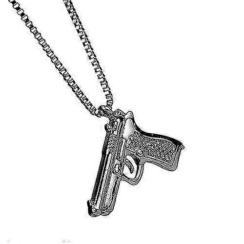 Simple Gun Pendant Necklace For Men