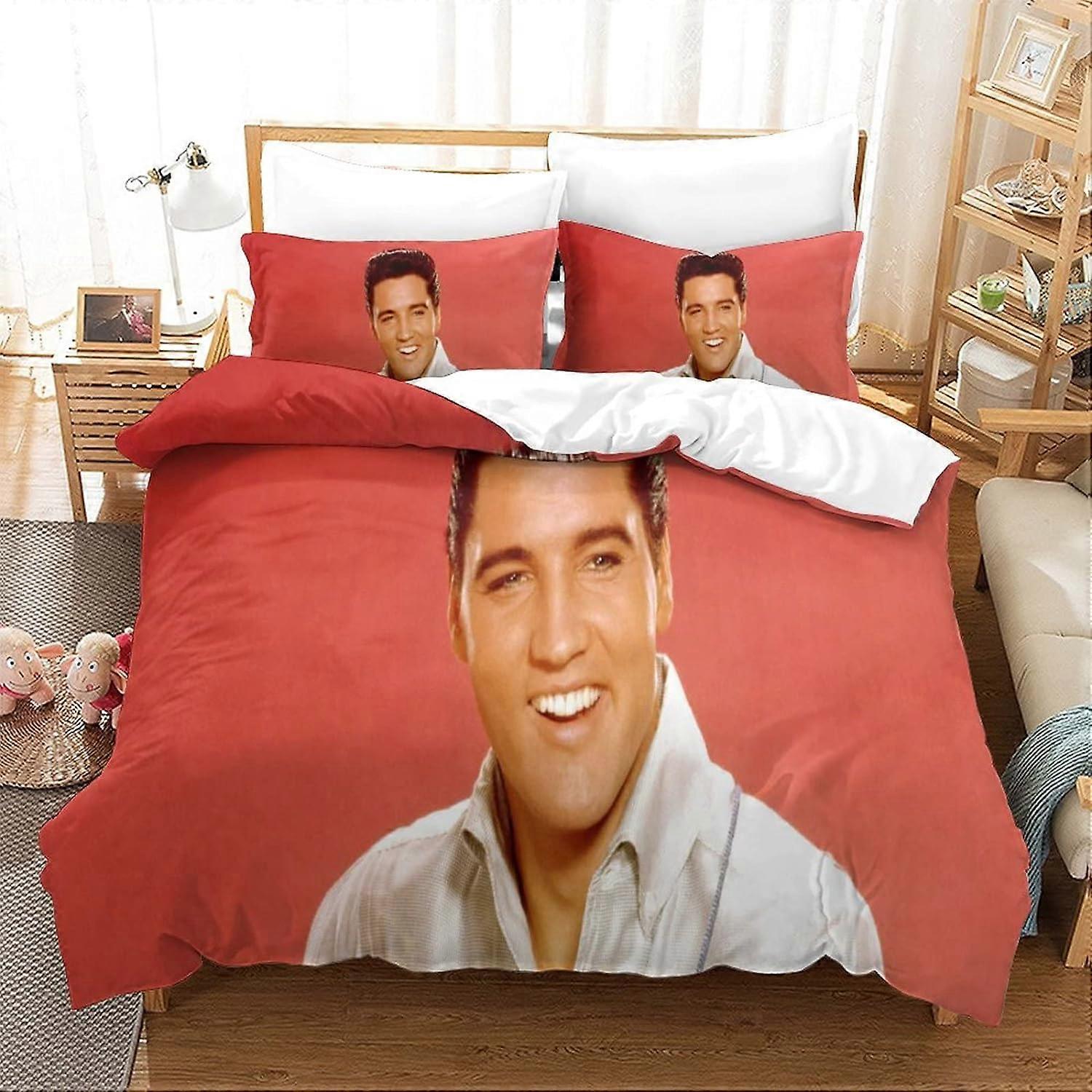 Kerota Parts Elvis Presley Duvet Cover Set D Singer R&B Print Bedding Quilt Duvet CoverUltra Soft Hy