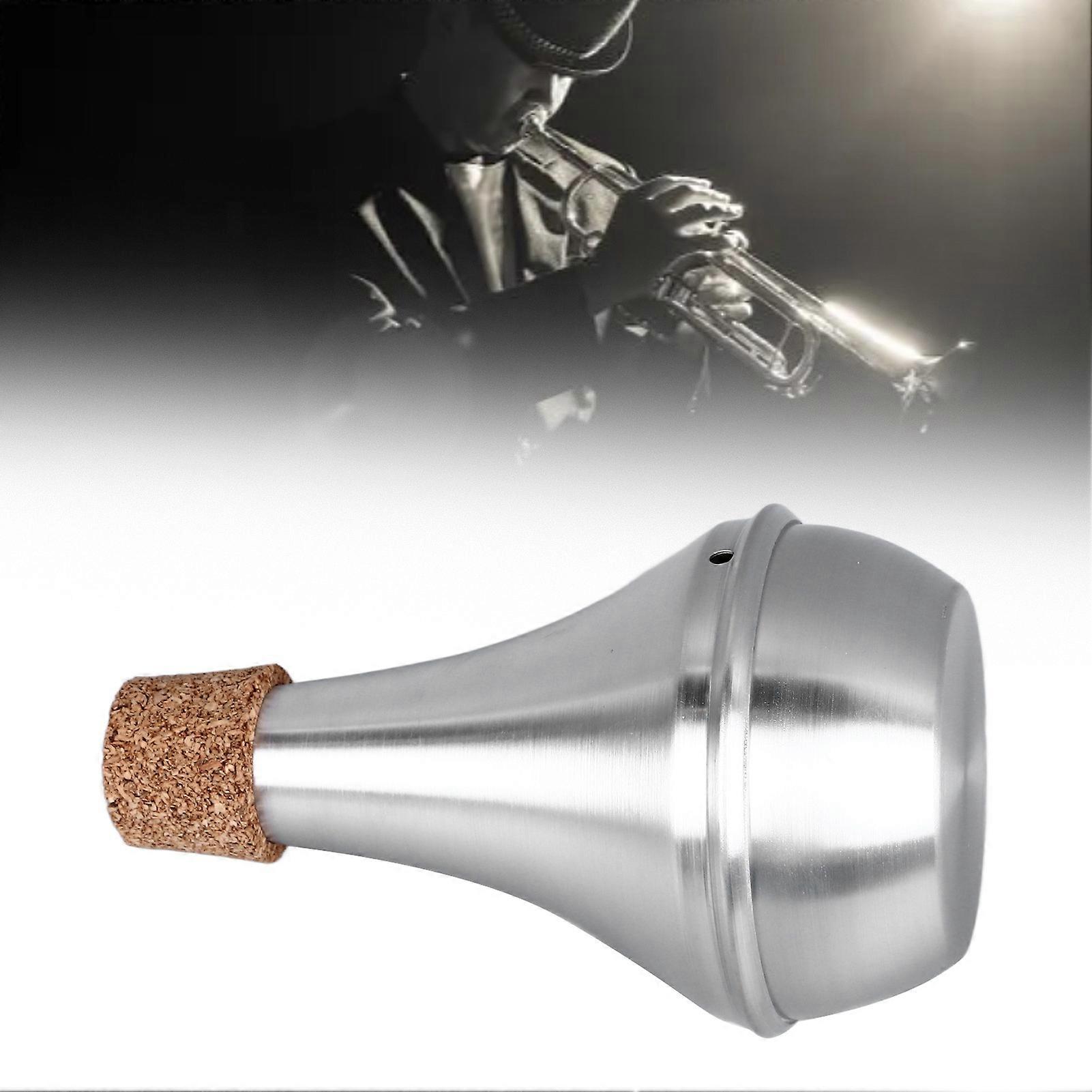 Trumpet Mute Silencer Aluminum Alloy Practice Musical Instrument Part Accessory Cork Edge Protection