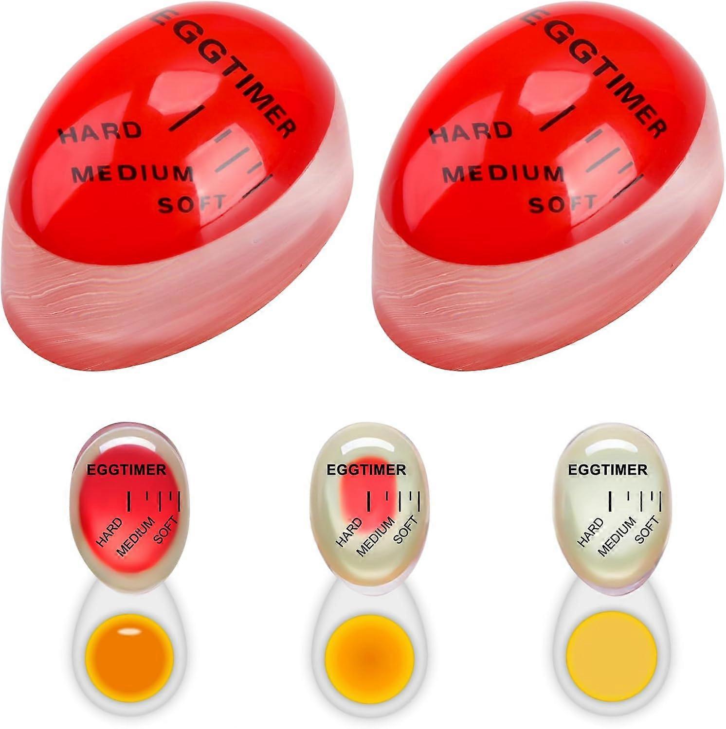 2 Pcs Egg Timer  Resin Colour Changing Boiled Eggs Timers Cooking Indicator for Soft Medium Hard Eggs Heat Sensitive Reusable Safe Durable Kitchen Too