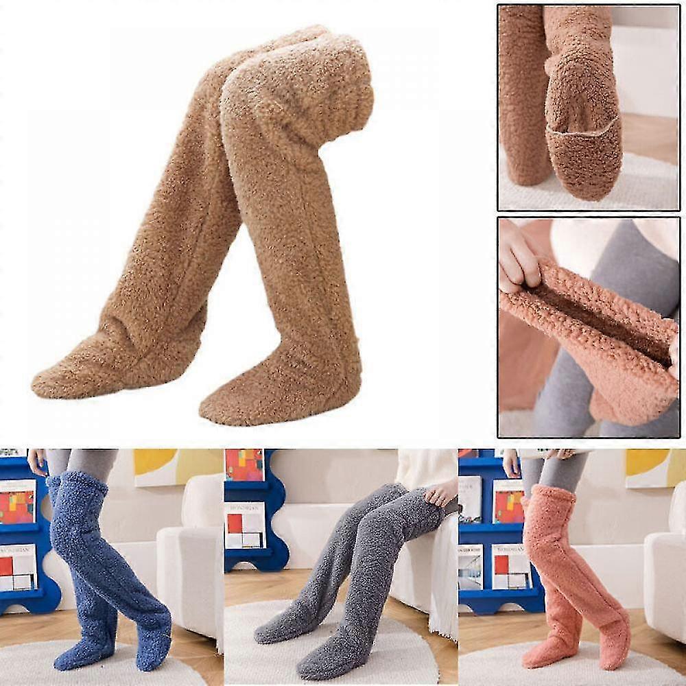New Sock Slipper Plush Cozy Fuzzy Socks Women Warm Soft Fluffy Thick - C
