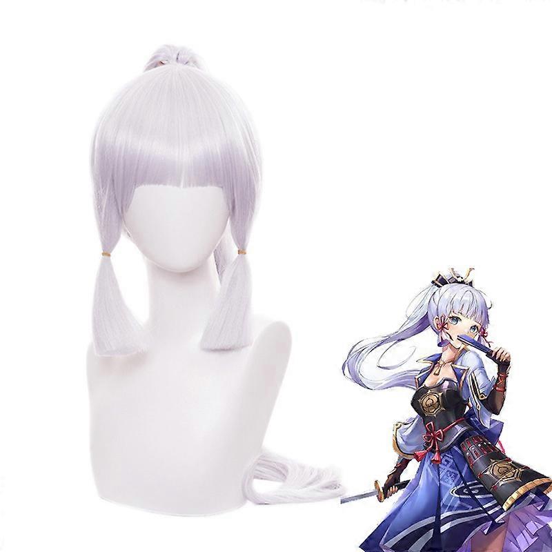 Kamisato Ayaka تأثيري زي لعبة جينشين تأثير تأثيري شعر مستعار اللباس مروحة للنساء الزي اللباس هالوين ازياء الملابس