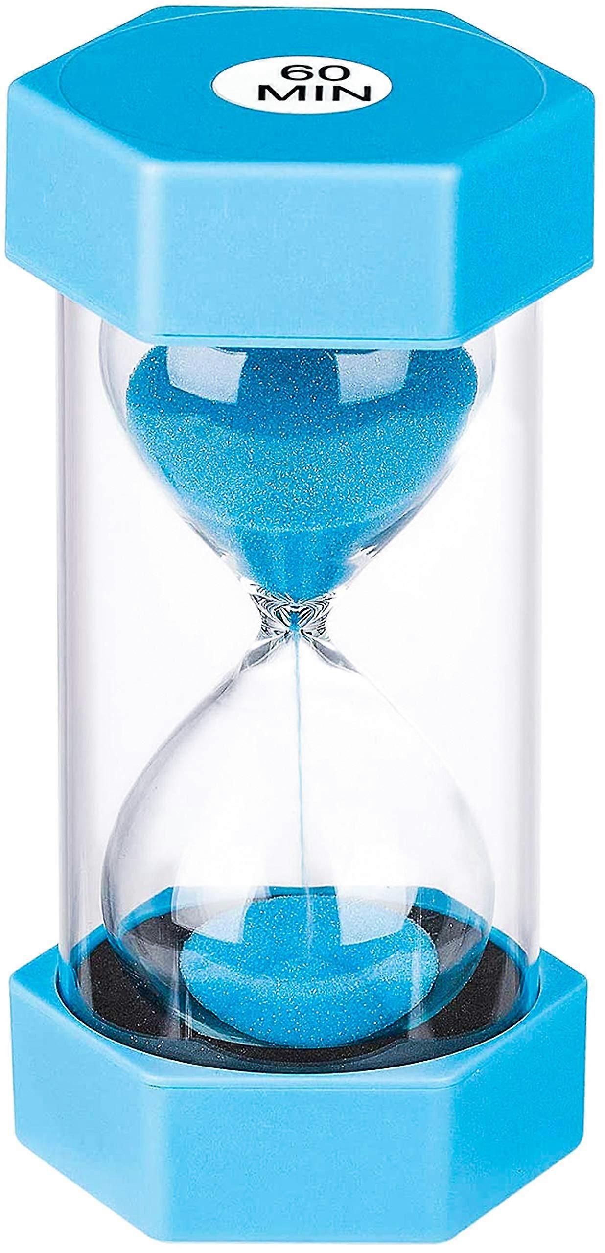 Timeglas Sand Timer 60 minutter: Plast Sand Ur, Giant Blue Sand Watch, arena 60 min Blue