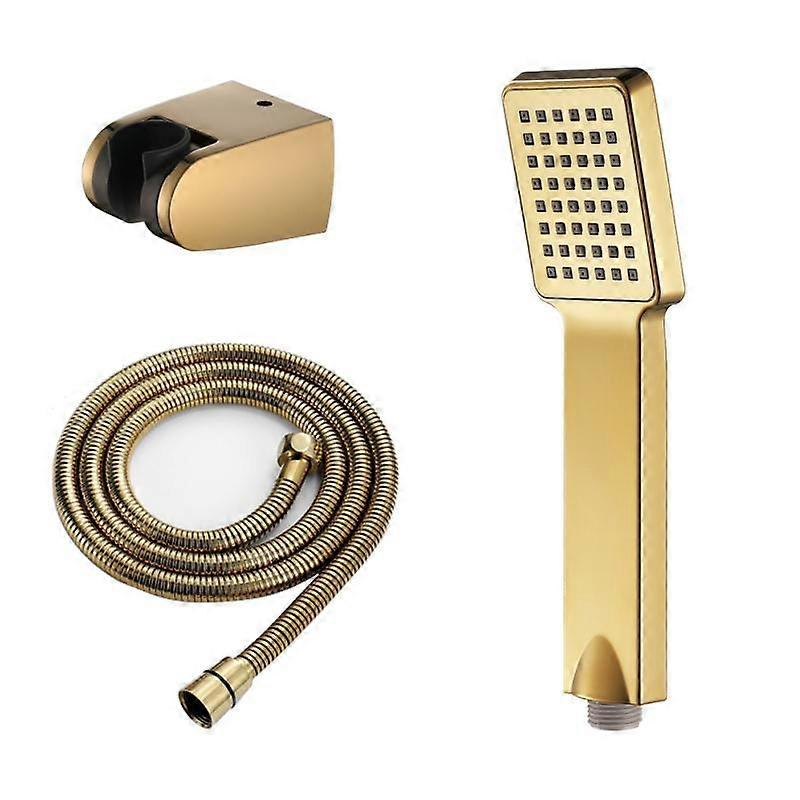 Household shower set, rose gold square shower, soft effluent (B)