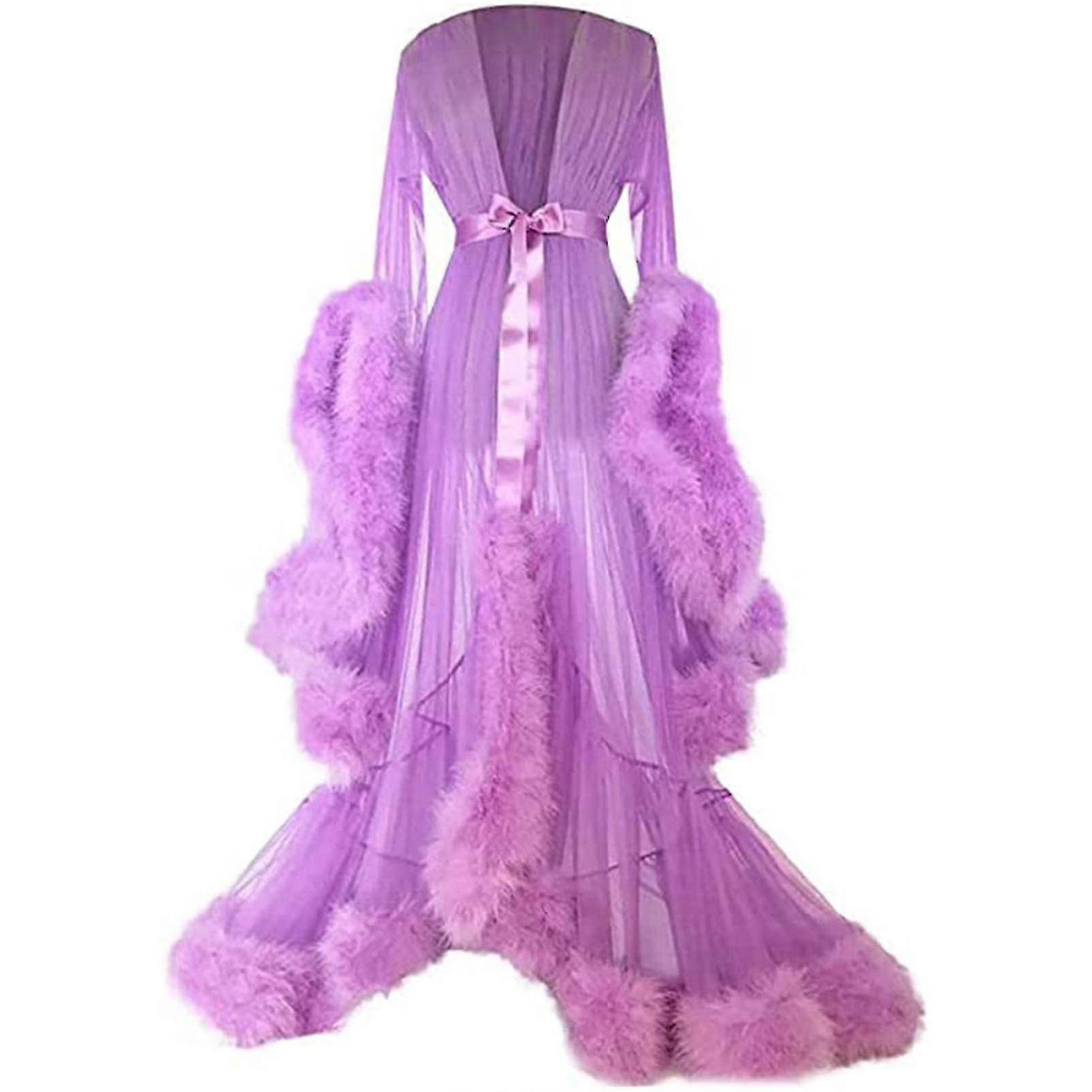 Women"s Trailing Long Dress Feather Flared Sleeves Dress Perfect For Bachelorette Parties