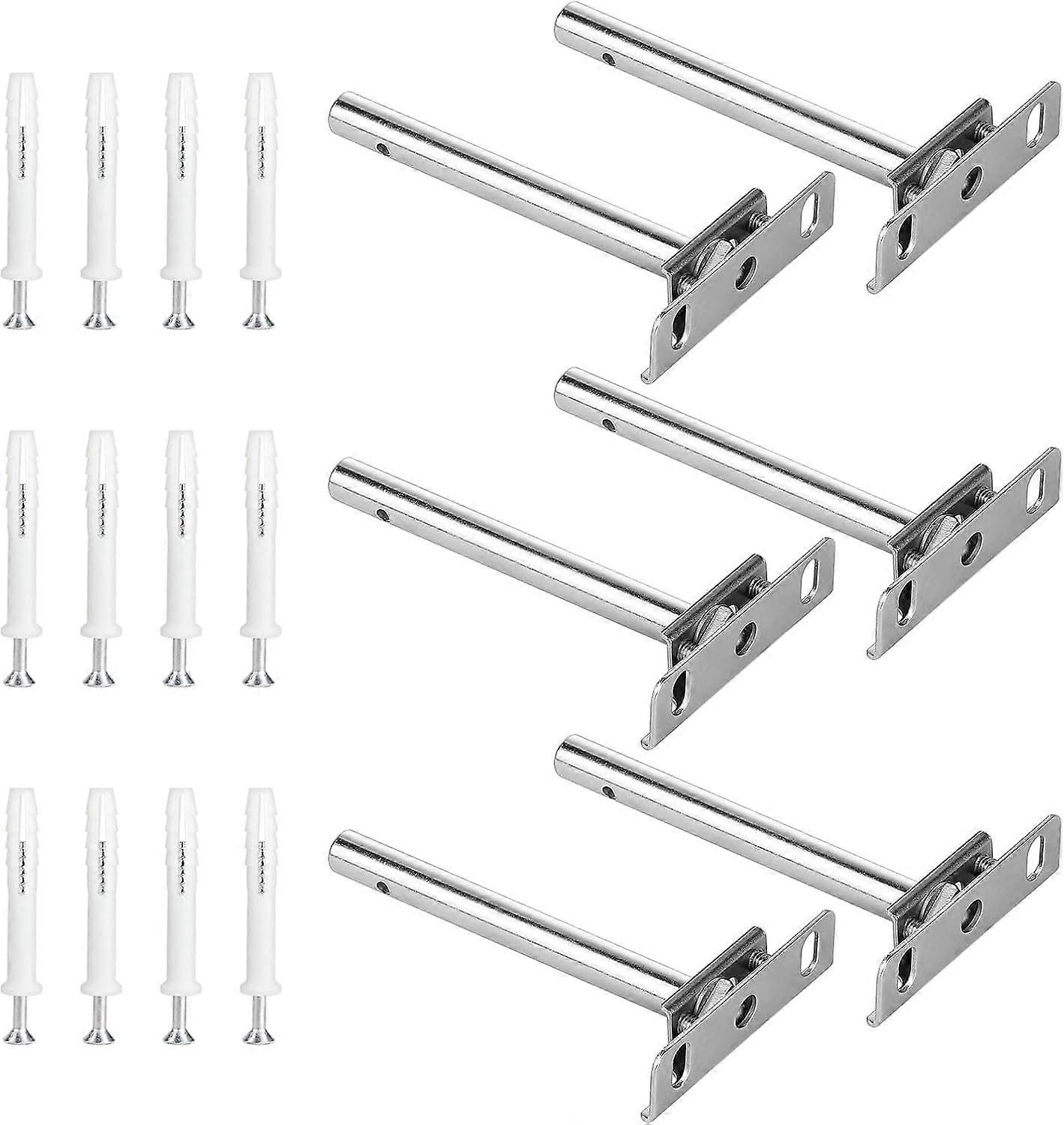 nice Applicable 6 Pieces Adjustable Floating Shelf Bracket, Length 12.7cm Wall Shelf Invisible Fixing with Screws, Nickel Plated