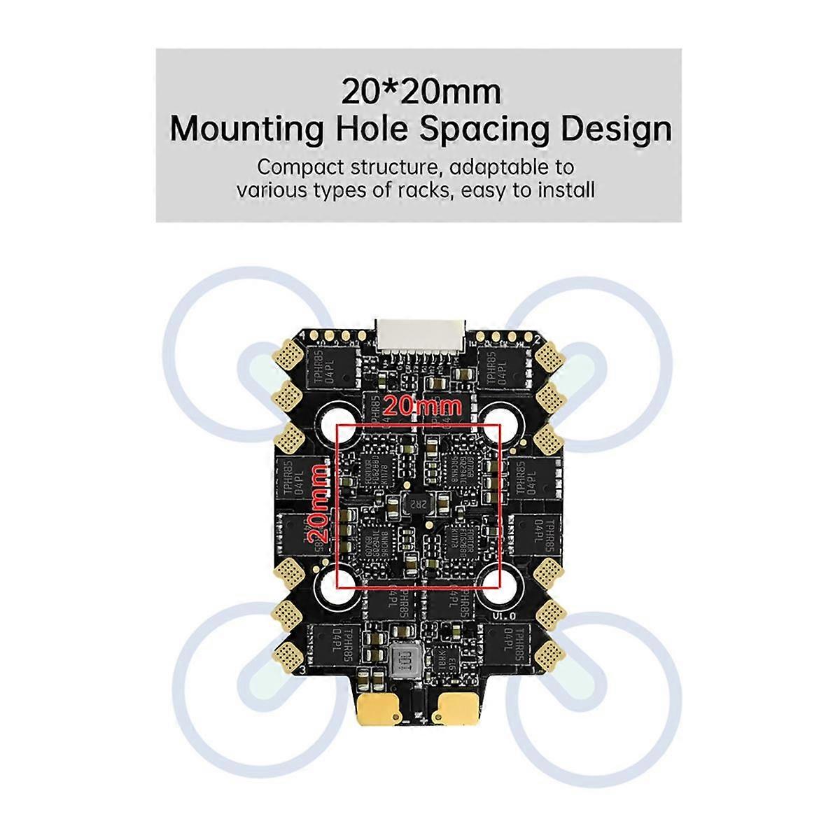 E70 G1 4-In-1 ESC 2-8S 70A BLHeli 32-Bit 128K UAV ESC for FPV Racing Supports Real-Time Updating of