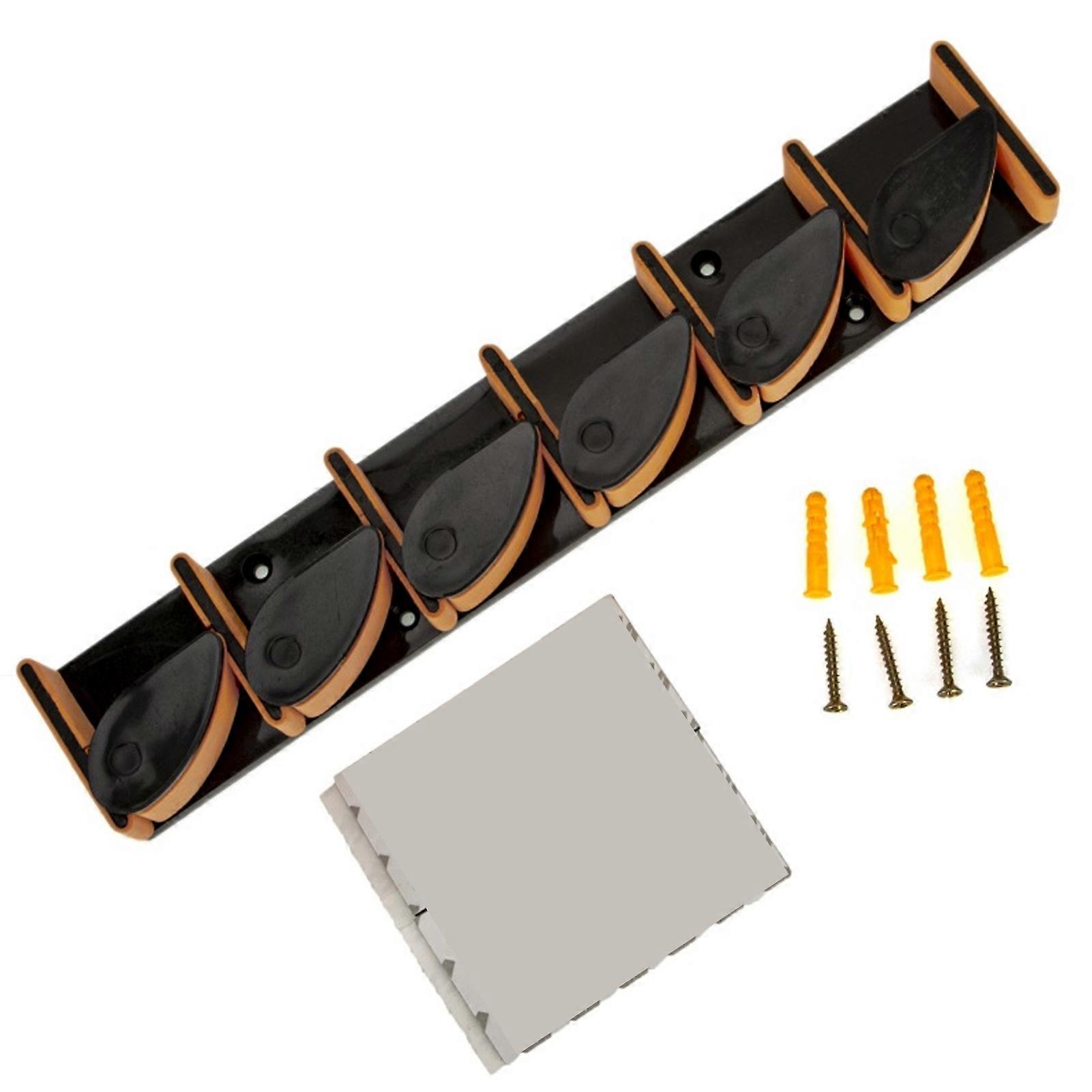 Wall Mount Fishing Rod Holder 6 Slots Spring Buckle Anti-slip Multi-function Vertical Fishing Pole Display Rack Organizer Stand Fishing Accessories