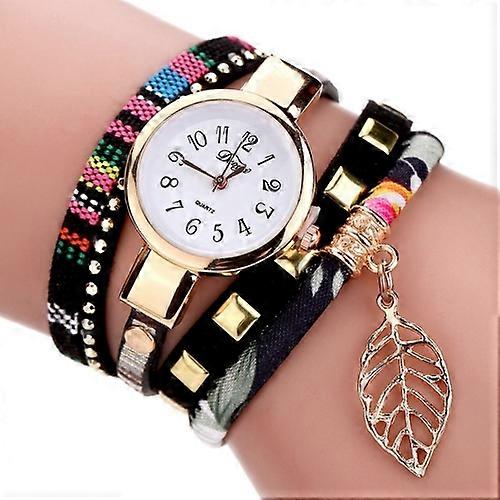 Ladies Quartz Bracelet Watch with Leaf Shape Pendant