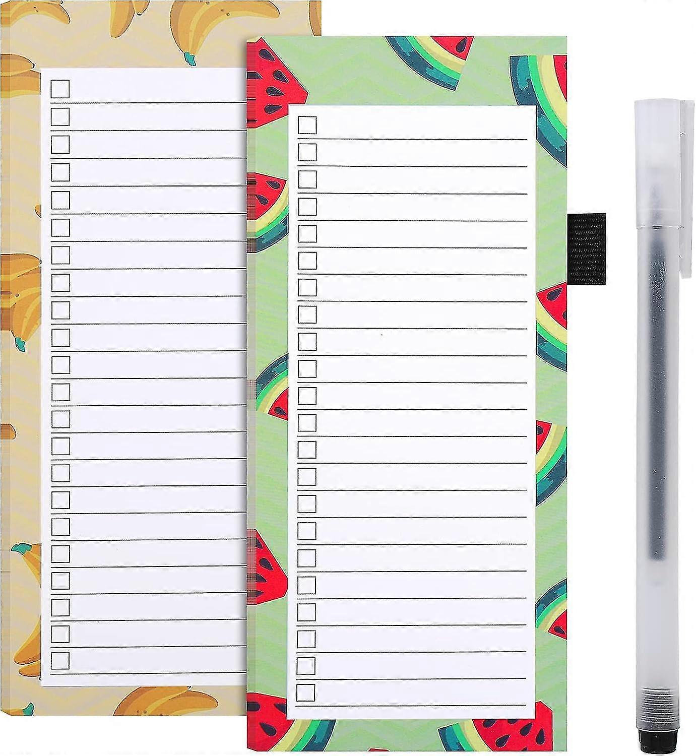 2 Pack Magnetic Shopping List Pad For Fridge - Grocery List Notepad