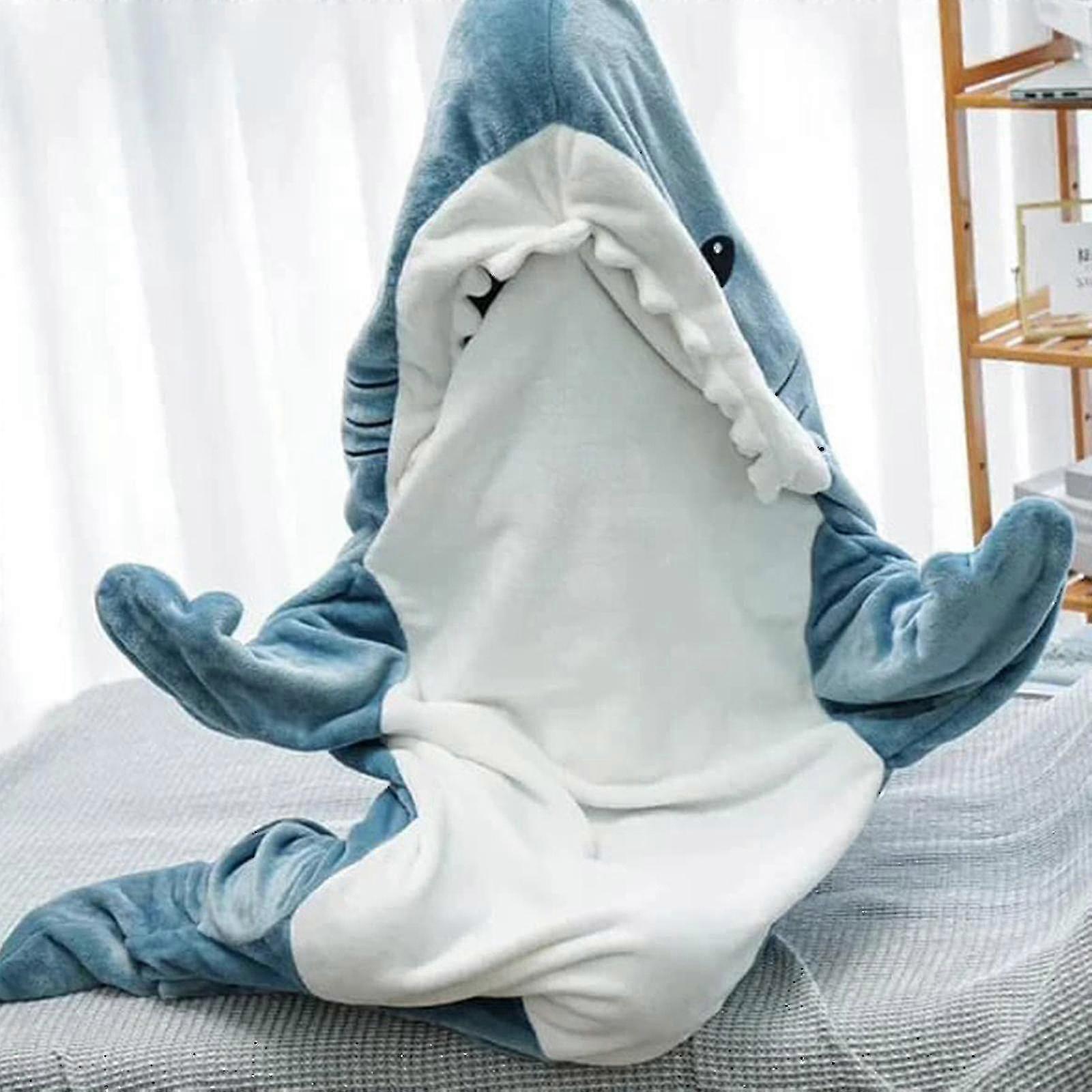 Super Soft Shark Blanket Hoodie Erwachsene, Shark Blanket Cozy Flanell Hoodie-scntcn
