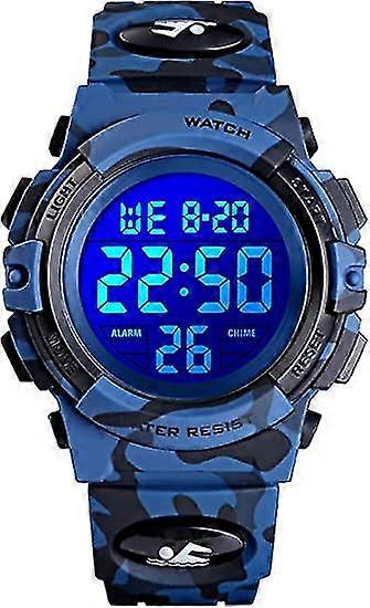 Boys Digital Watch Children Sport Children's Watch Boy 5 Atm Waterproof Digital Watches Alarm Clock Alarm Timer Led Light Stopwatch Date Electronic Wa